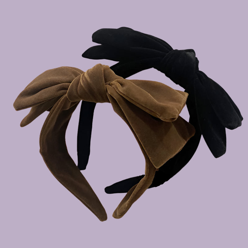 Velvet Bow Headband Elegant Retro