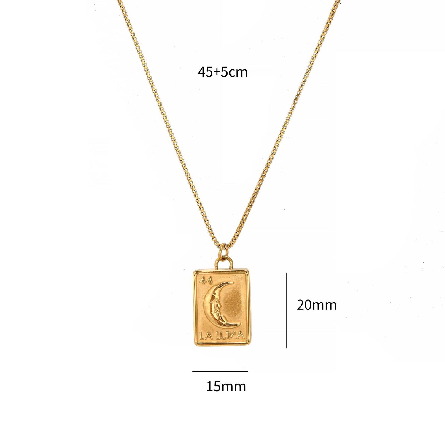 Titanium Steel Crescent Moon Heart Photo Frame Necklace