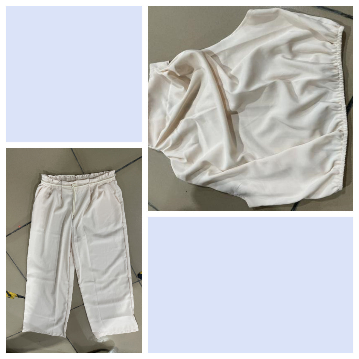 Women's Summer Sets Casual Sleeveless Midriff-baring Top & Wide Leg Pants 2pcs Set