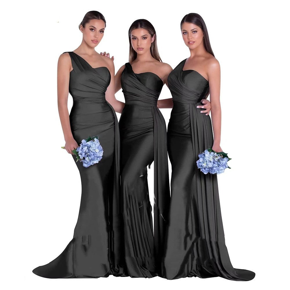 Plus Size Mermaid One Shoulder Elegant Bridesmaid Dress