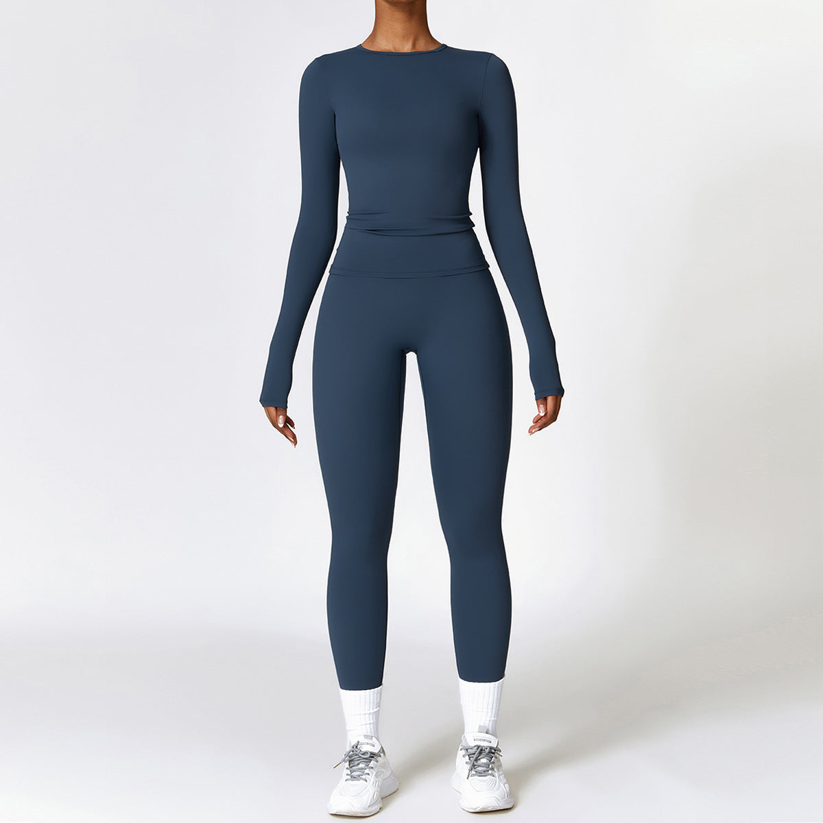 Form-fitting Quick-drying Fitness Separates Long Sleeve Tracksuits Sports Suit Gym Top High Waist Leggings Women Sets Yoga Set