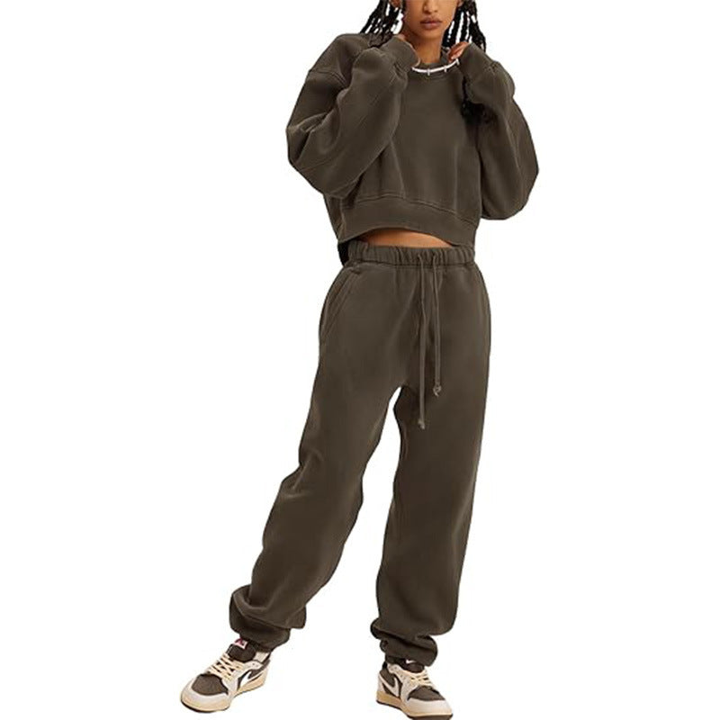2pc Long-sleeve Sweatshirt and Sweatpants Set