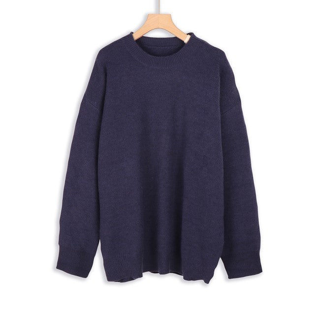 Oversize Women Sweater Plus Size Mid-length Elegant Sleeve