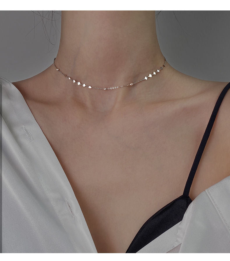 Small Round Peach Heart Necklace Female Trendy Student Girlfriend