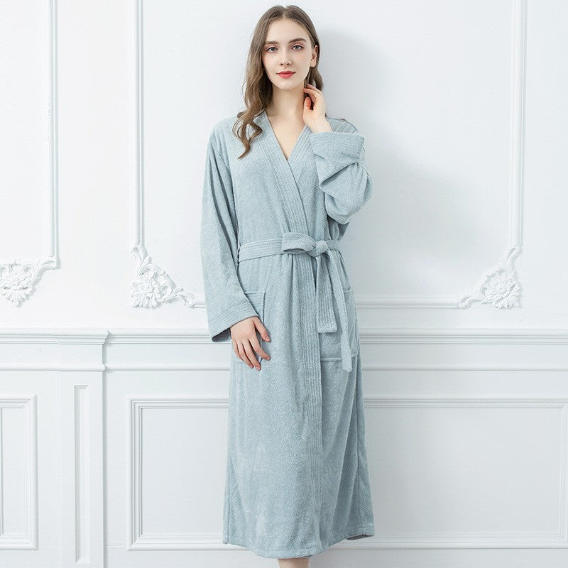 Kimono Collar Terry Bathrobe