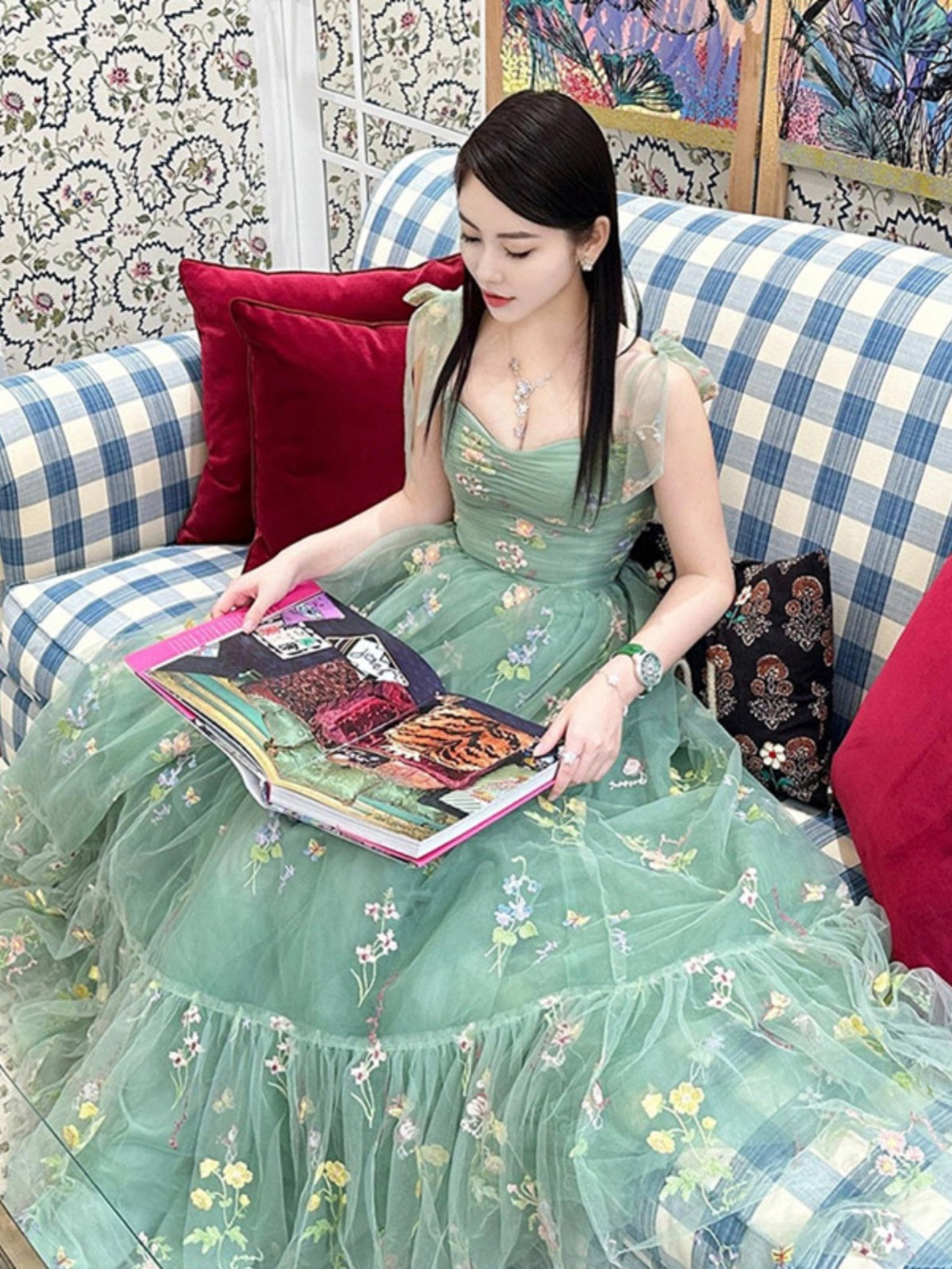 Women's Gentle Retro Romantic Tea Break Dress