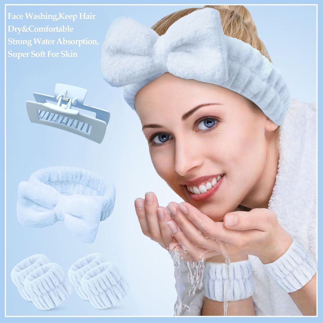 Bracelet Grab Clip Hairband Four-piece Blue