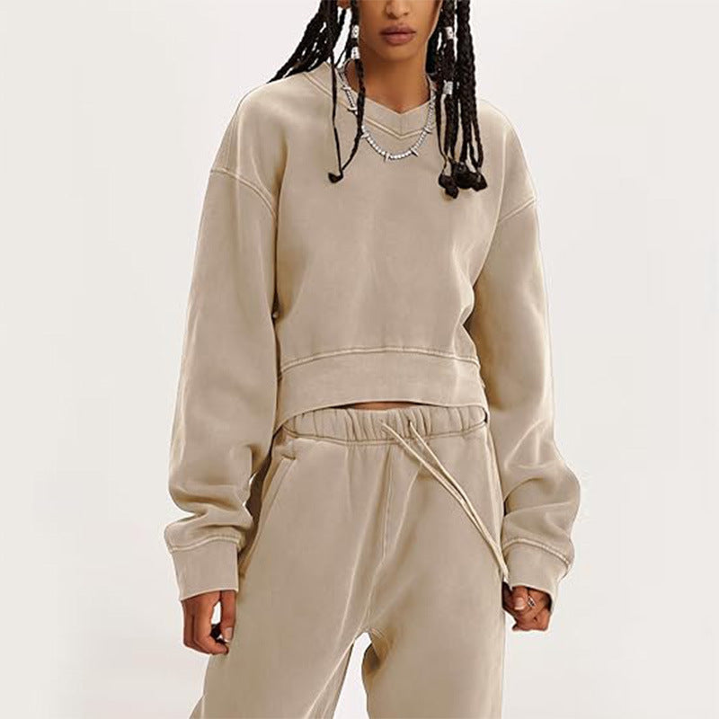 2pc Long-sleeve Sweatshirt and Sweatpants Set