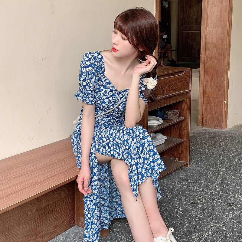 Blue Flower First Love Dress Tea Break Summer Dress