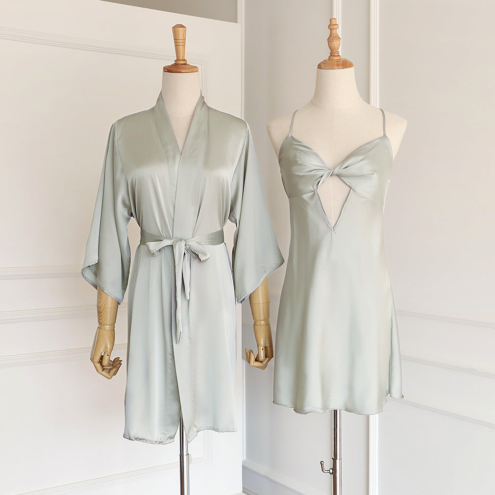 Soft Silk Camisole and Robe 2-Pc Set