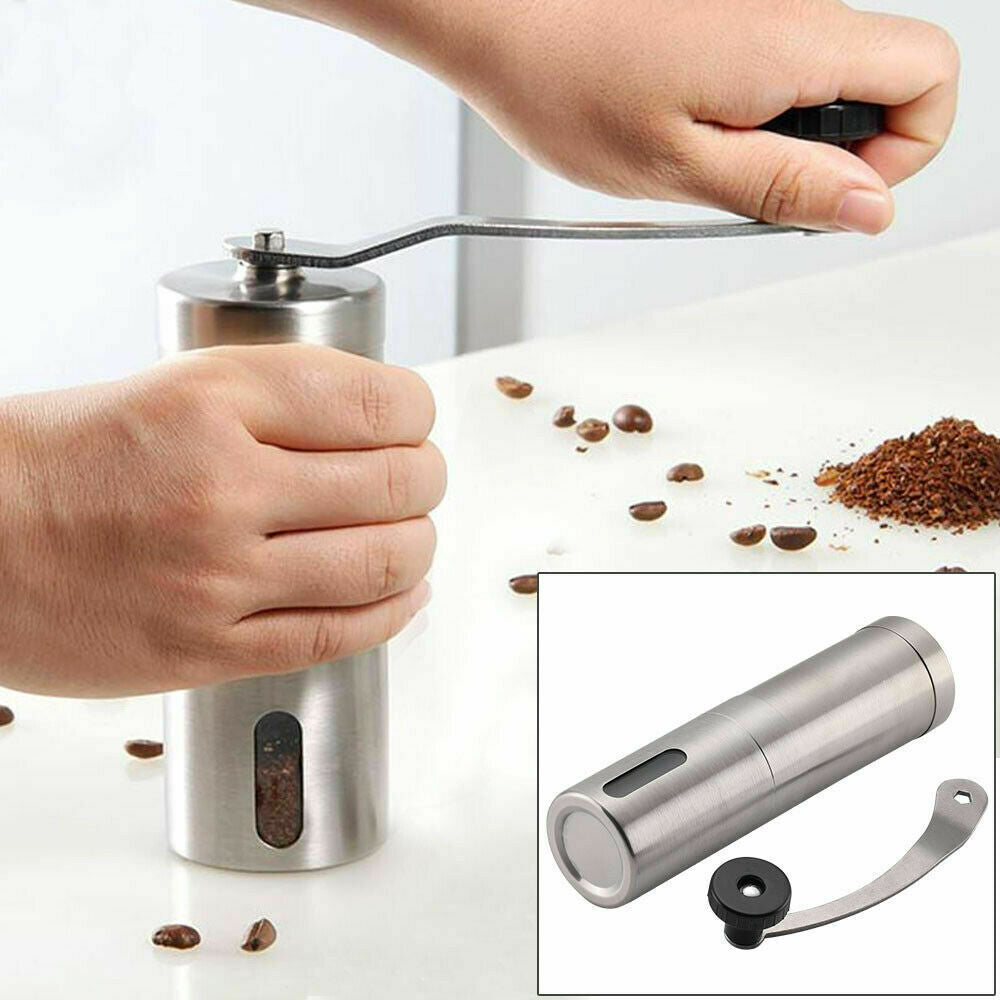 Compact Stainless Steel  Manual Coffee Grinder with Ceramic Burr Bean Mill