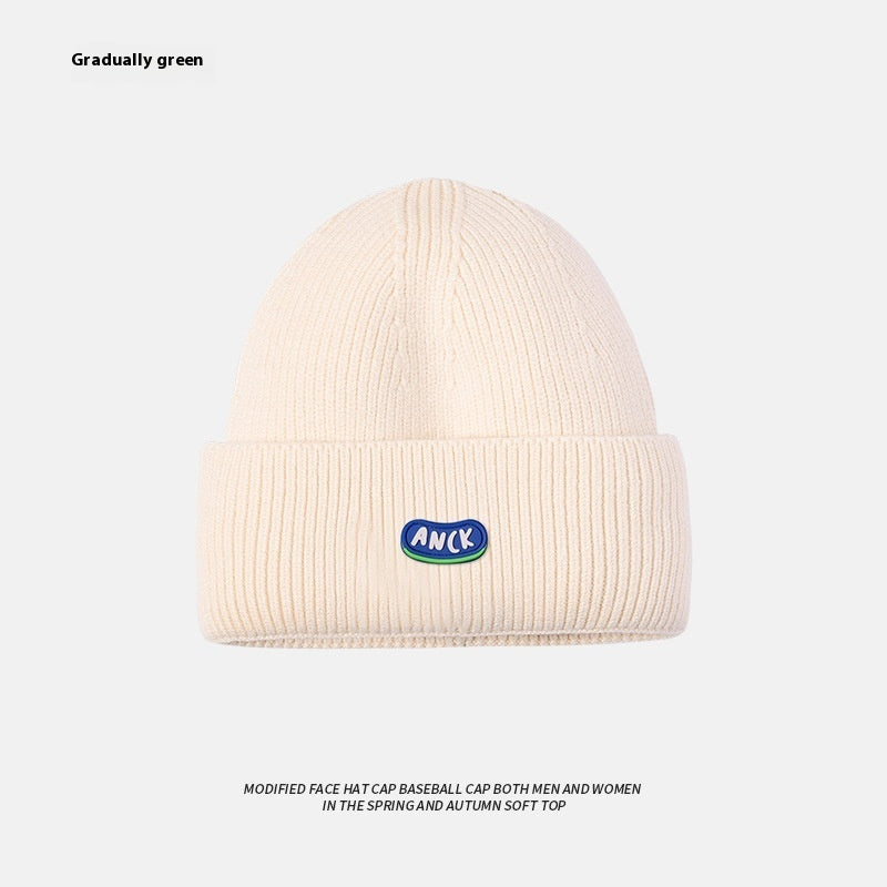 Beige Woolen Cap Women's Hat Ins
