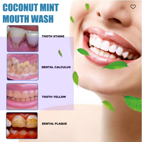 Coconut Mint Mouth Wash, Teeth Whitening Clean Breath Oral Care