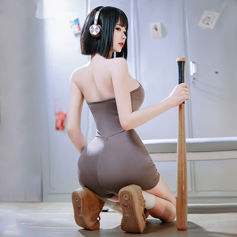 Zipper Crotch Sports Jumpsuit