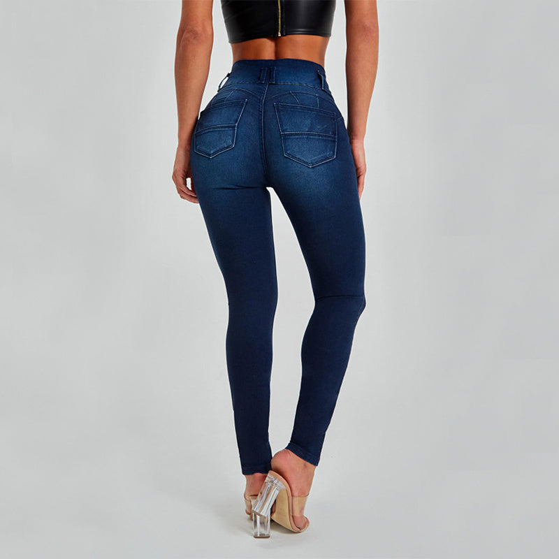 High Waist Jeans Women's Skinny Tight Stretch Shaping Hip Lifting Pants