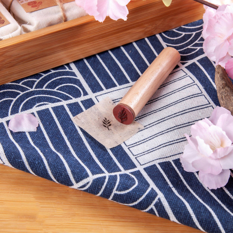 Cylindrical wooden seal Hanamachi secret language series