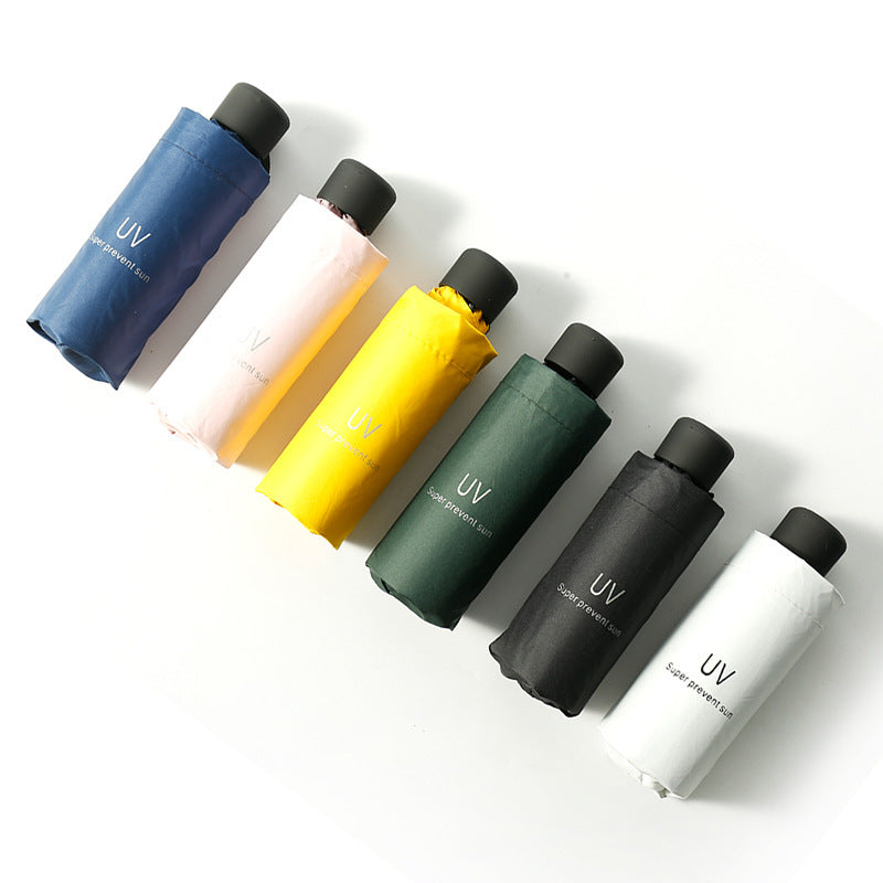 Mini round handle five-fold umbrella