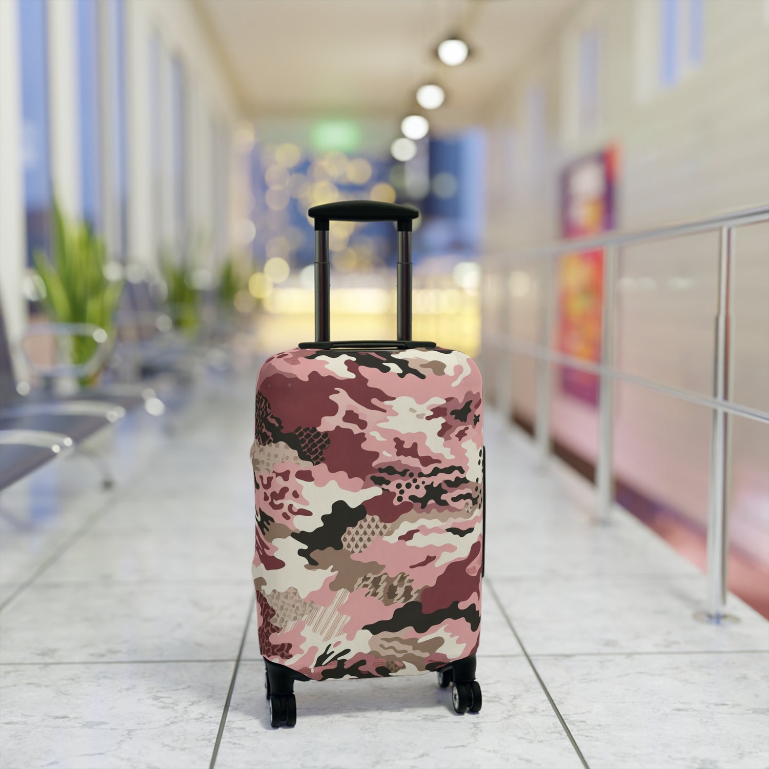 Modern Pink Camouflage Luggage Cover