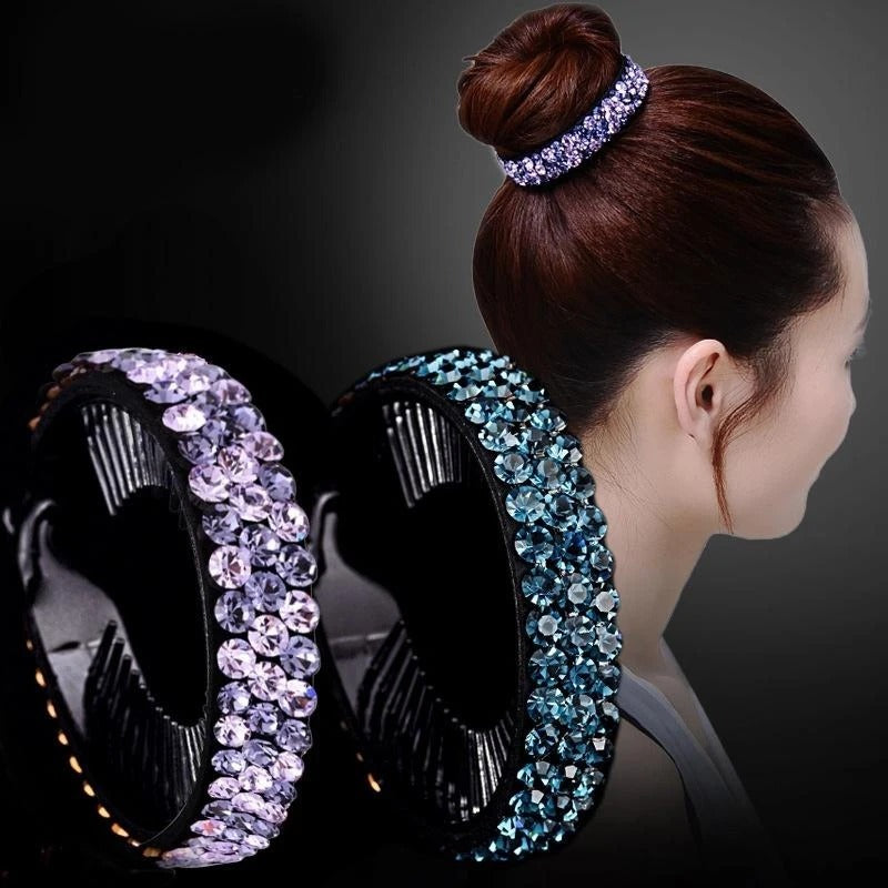 Rhinestone Hair Claw Bun Clip