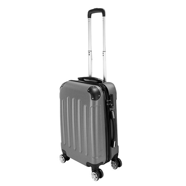 Silver Grey Hard Case Suitcase Luggage Set, 20in 24in 28in