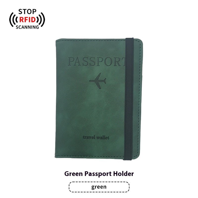 Leather Passport RFID Cover & Luggage Tag Set
