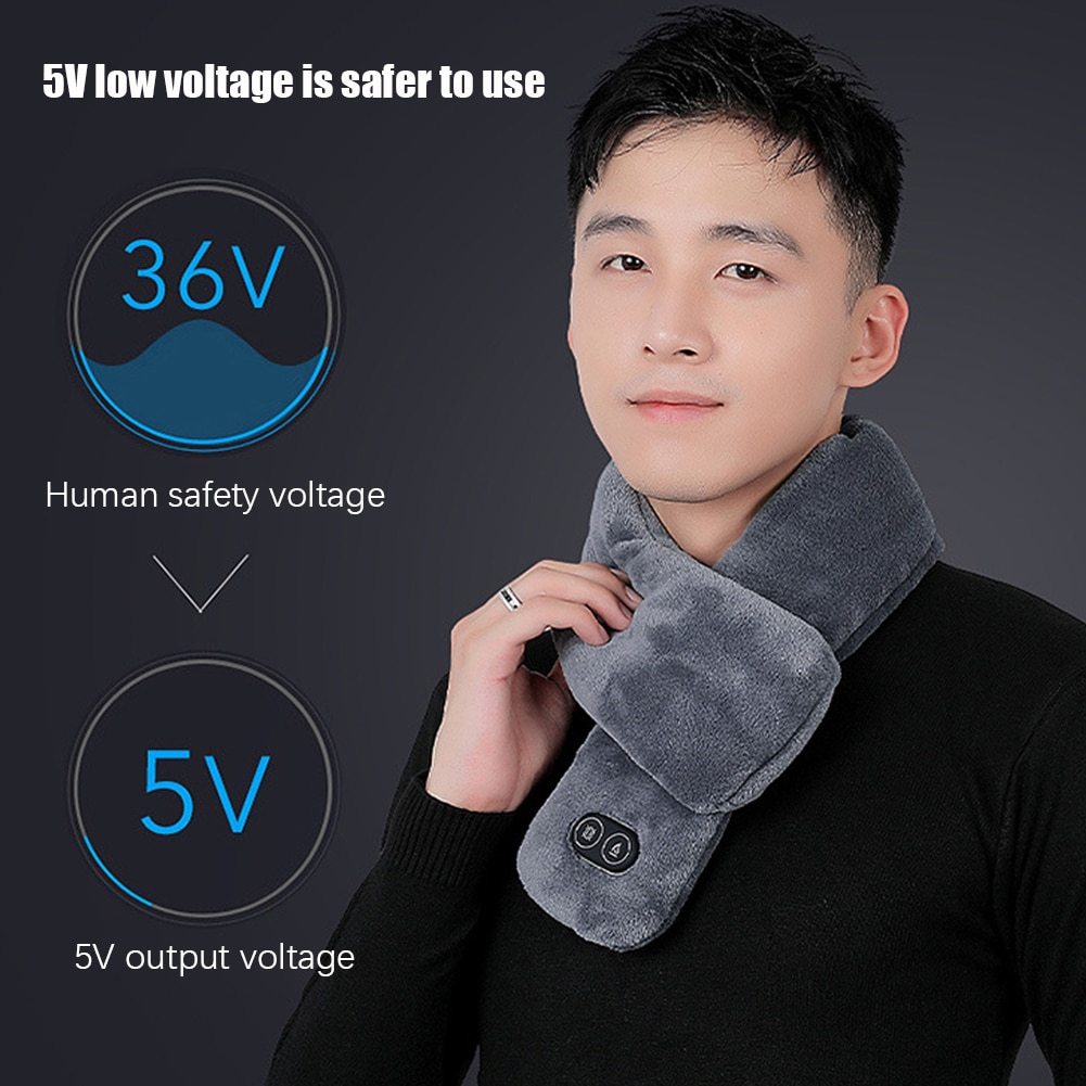 USB Heated Neck Wrap Warm Heat Therapy Temperature Control Shoulder Neck Scarf