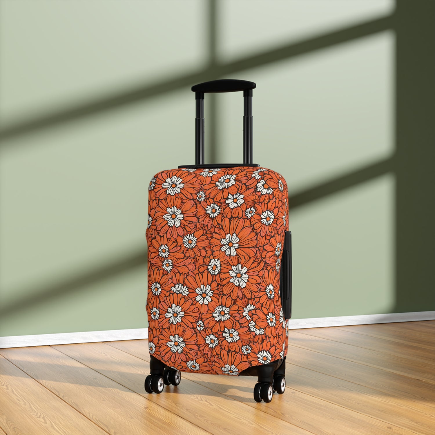 Coral Flowers Luggage Cover