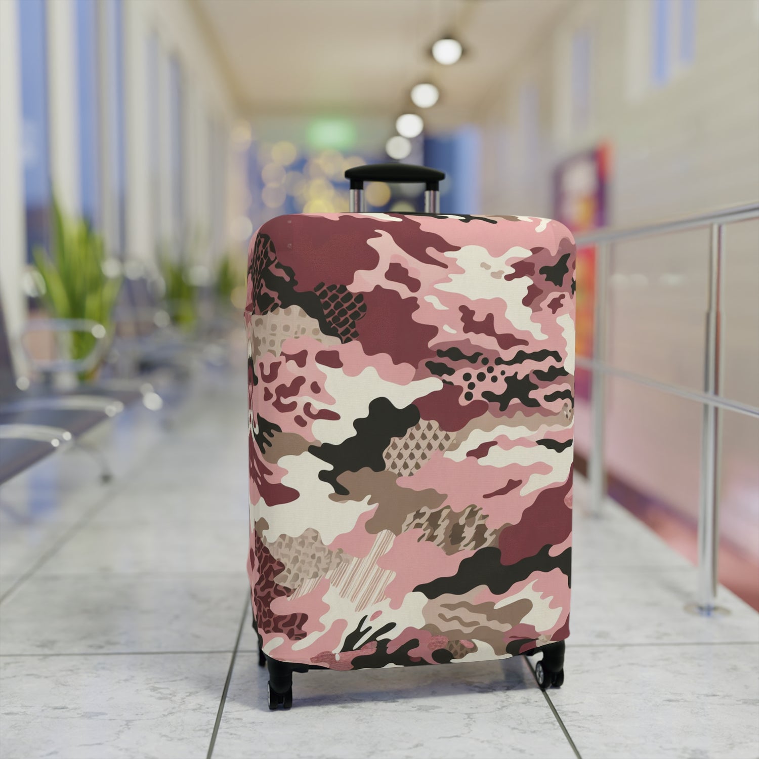 Modern Pink Camouflage Luggage Cover