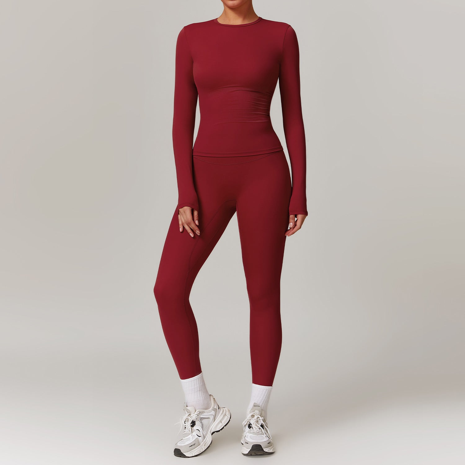 Form-fitting Quick-drying Fitness Separates Long Sleeve Tracksuits Sports Suit Gym Top High Waist Leggings Women Sets Yoga Set