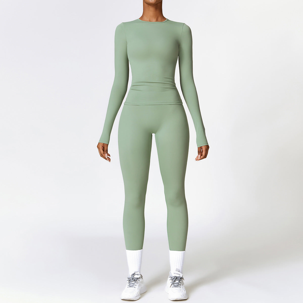 Form-fitting Quick-drying Fitness Separates Long Sleeve Tracksuits Sports Suit Gym Top High Waist Leggings Women Sets Yoga Set