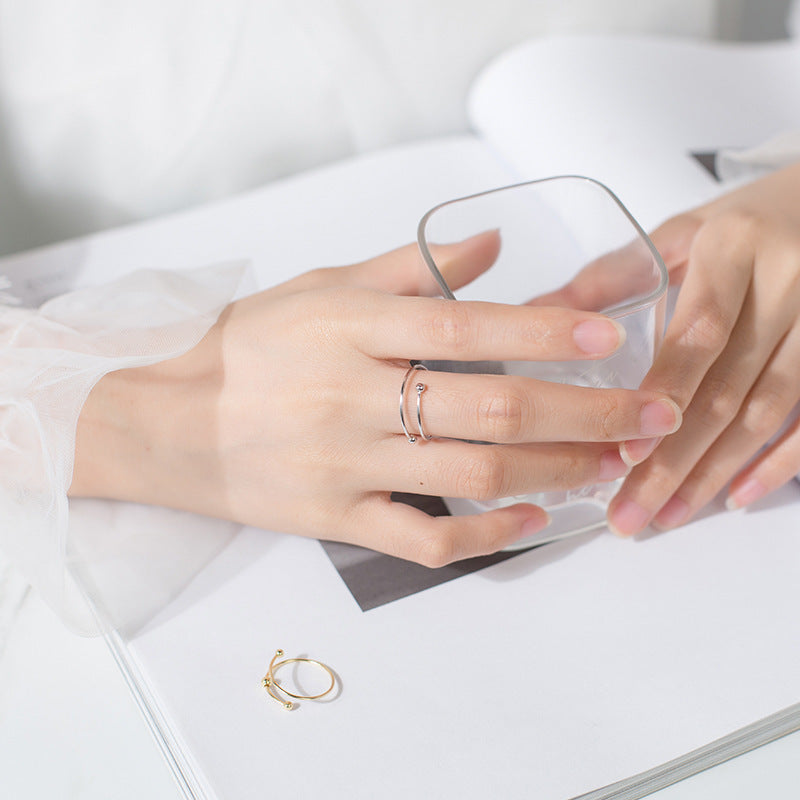 Elegant Bead Finger Stacking Ring