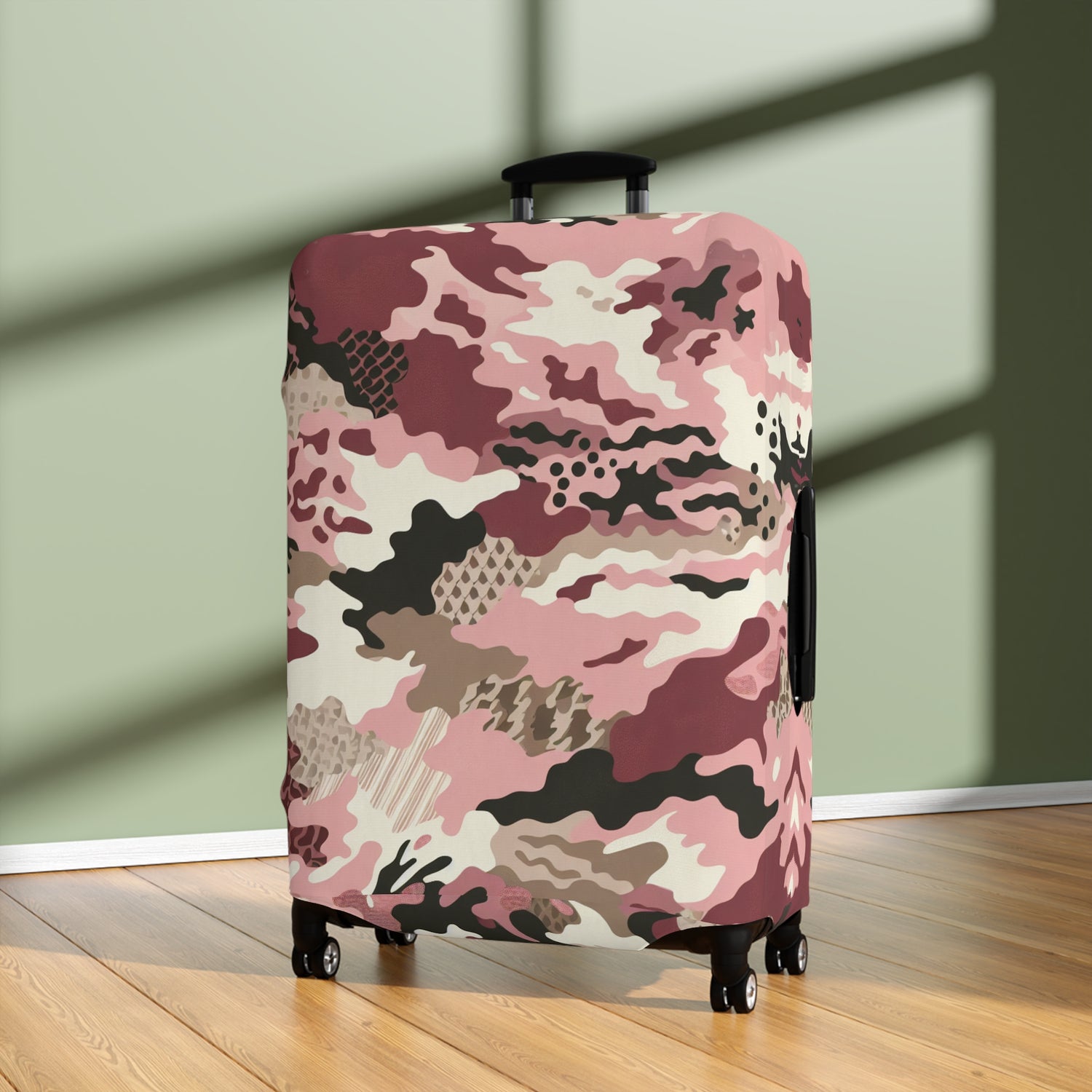 Modern Pink Camouflage Luggage Cover