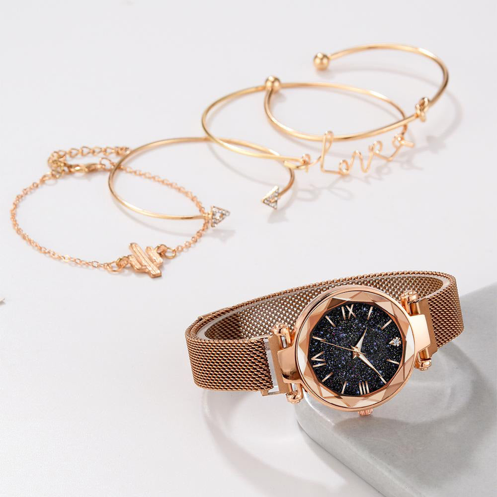 Milan strap magnet buckle quartz watch