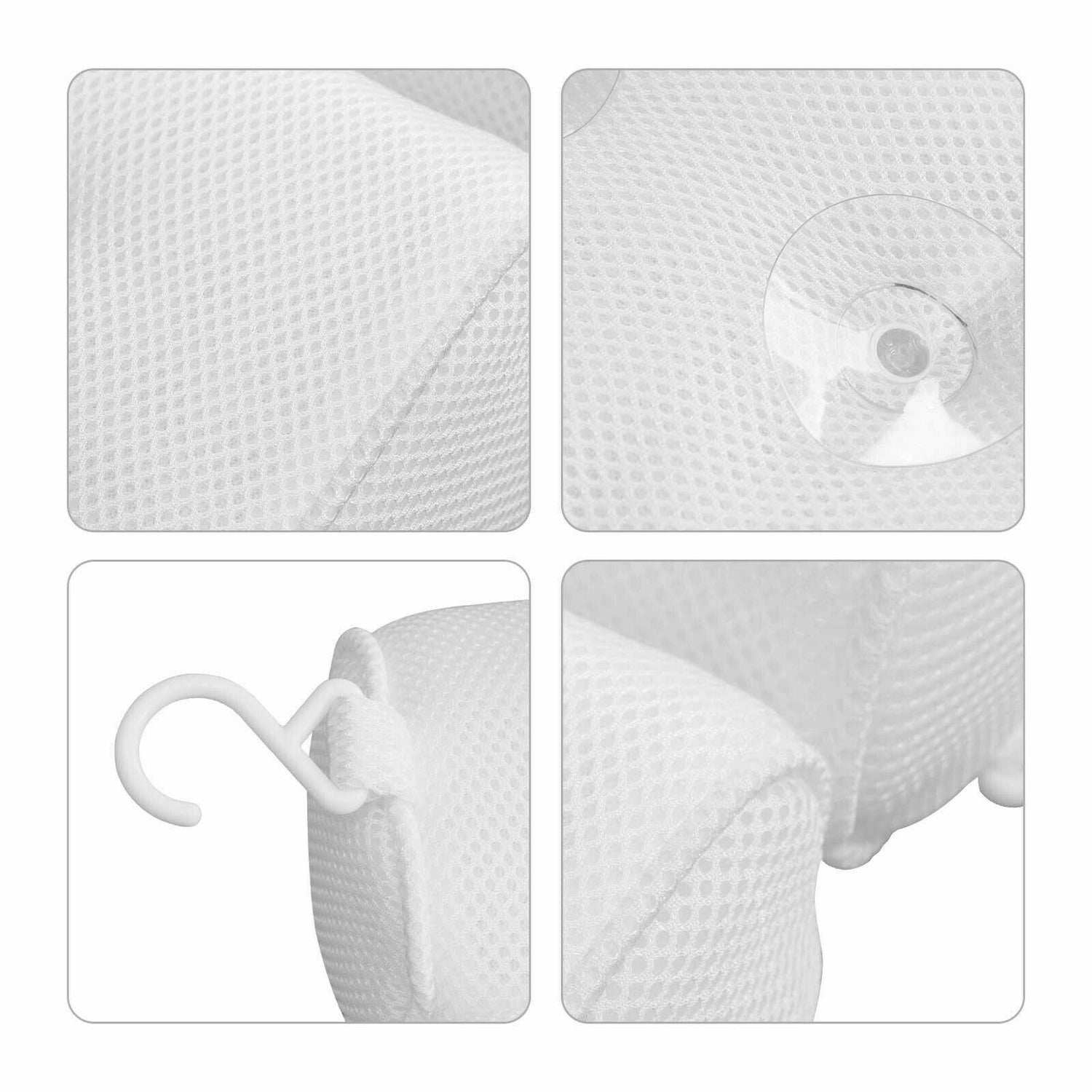 Mesh Bath Pillow Spa Breathable Bathtub Cushion Neck Back Support Tub Suction