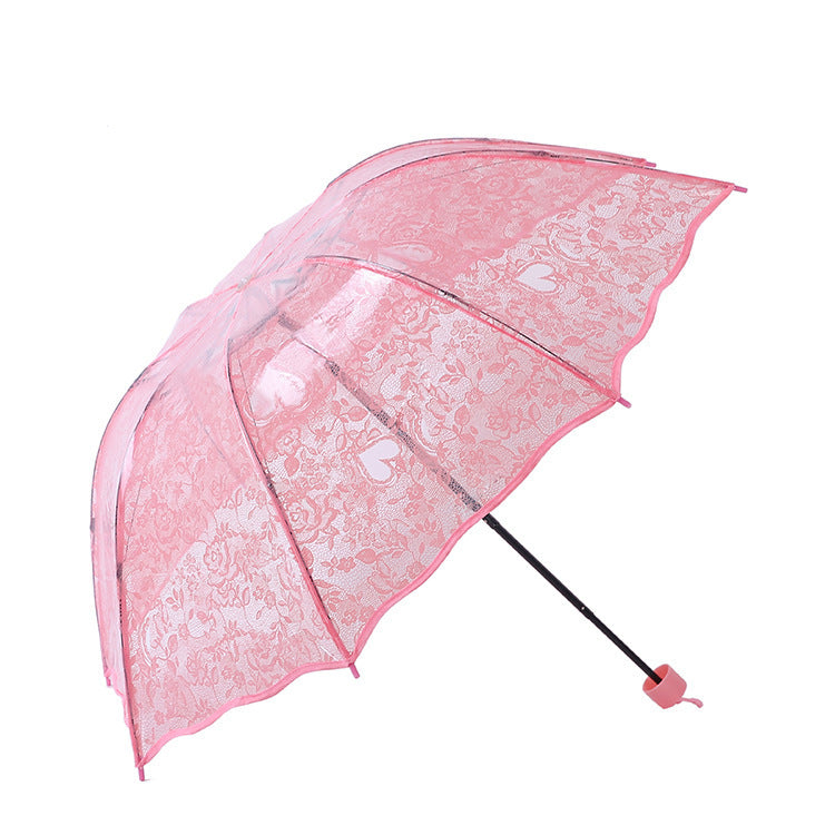 Lace Heart Wavy Edge Umbrella