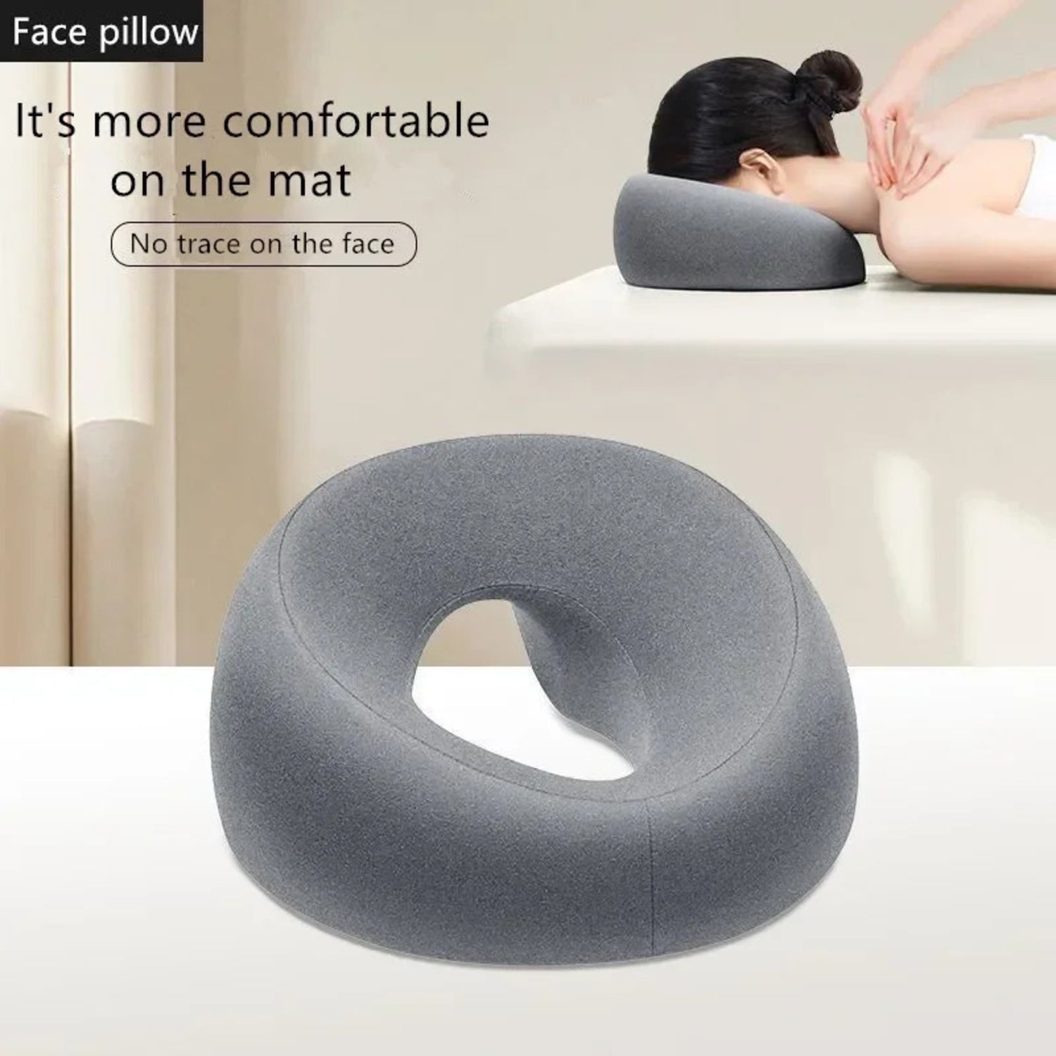 Ergonomics Lying Down Pillow Memory Foam Breathable Head Rest Support Pillow Body Massage Face Rest Pillow For Beauty Salon