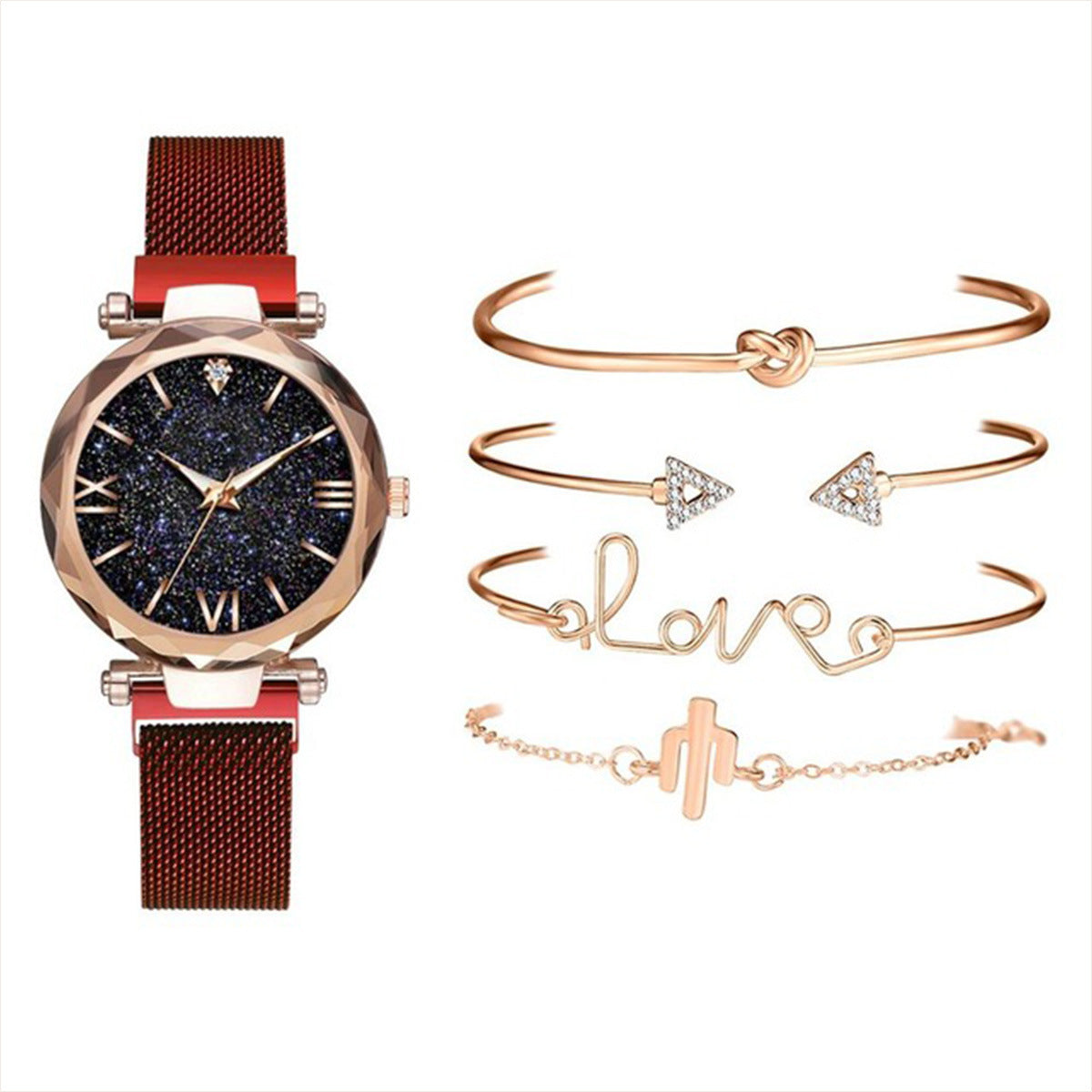 Milan strap magnet buckle quartz watch