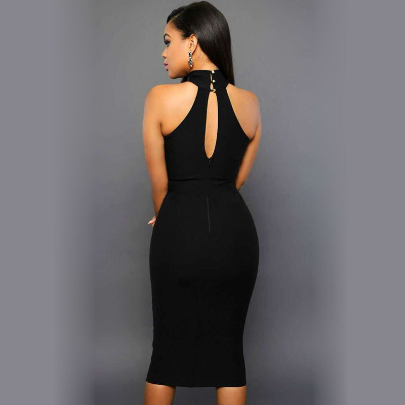 Sheer-Front Bodycon Dress