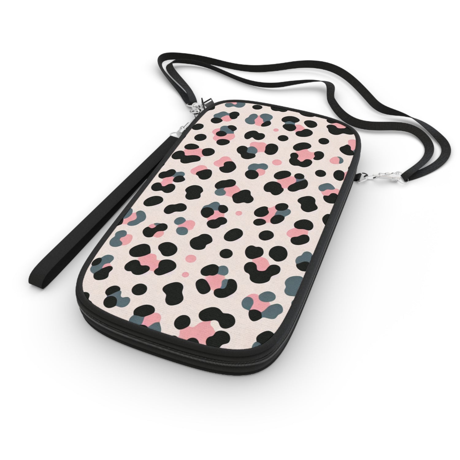 Pink Grey Leopard Passport Wallet