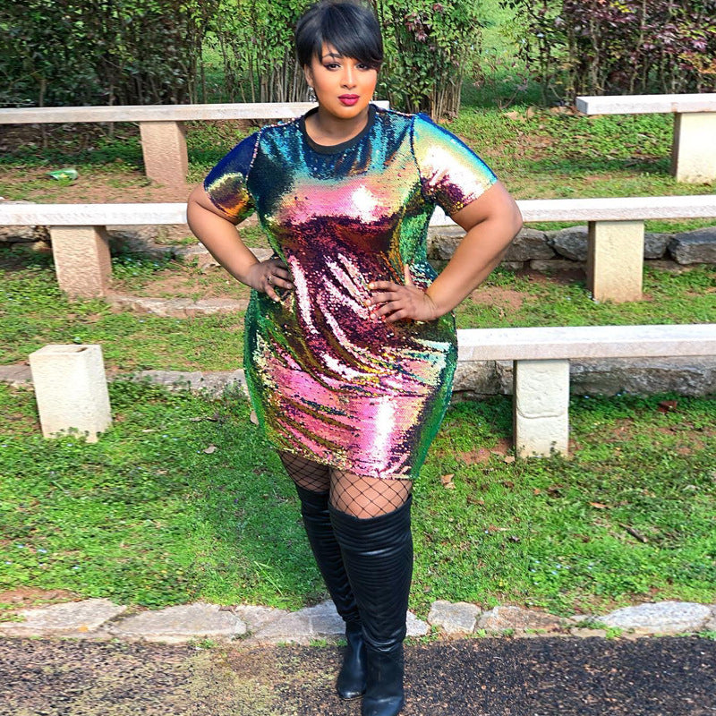 Summer Ladies Clothing Party Club Sequin Dress