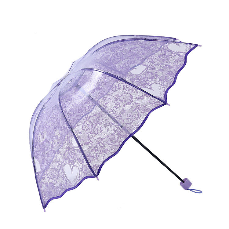 Lace Heart Wavy Edge Umbrella
