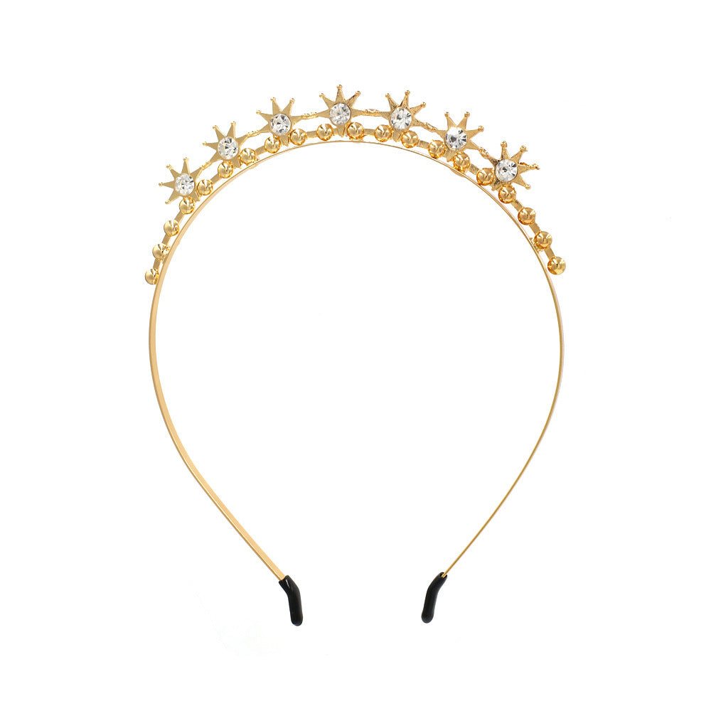 Metal Inlaid Pearl Headband Star Inlaid Diamond Headband Hair Accessories
