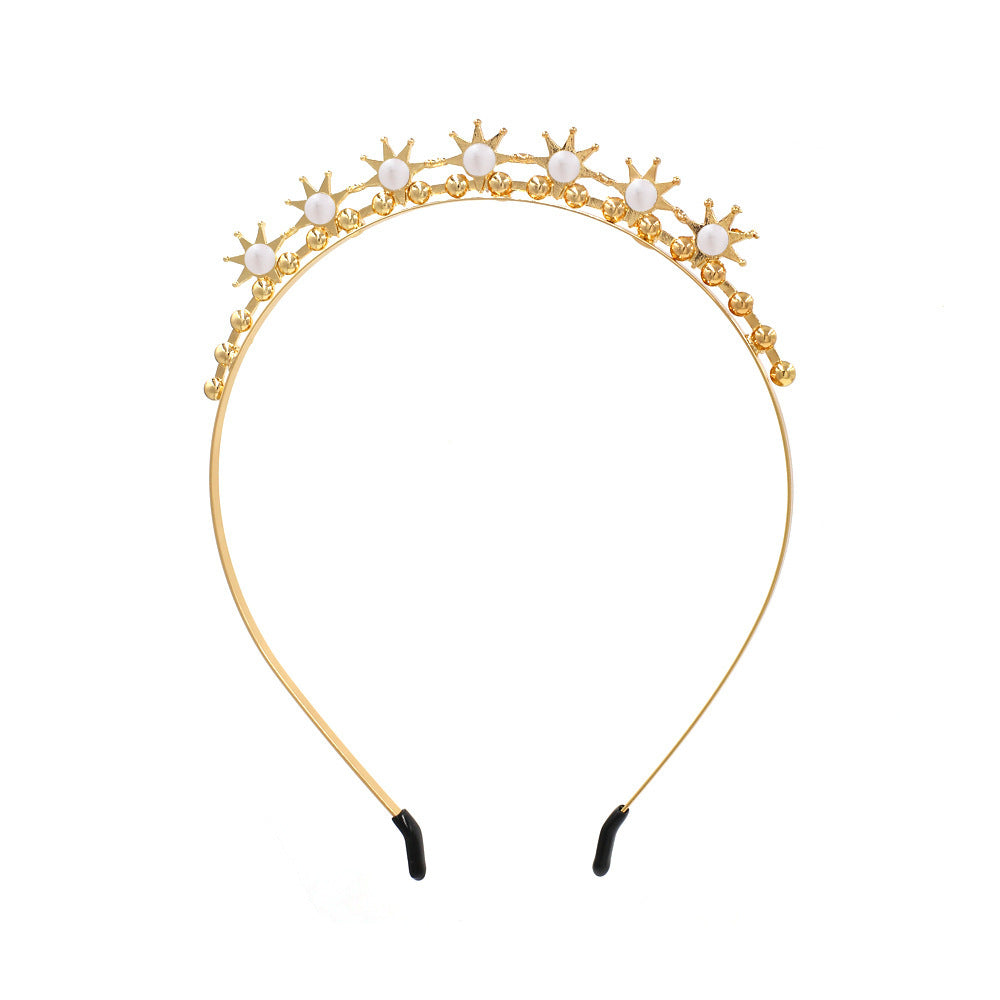 Metal Inlaid Pearl Headband Star Inlaid Diamond Headband Hair Accessories