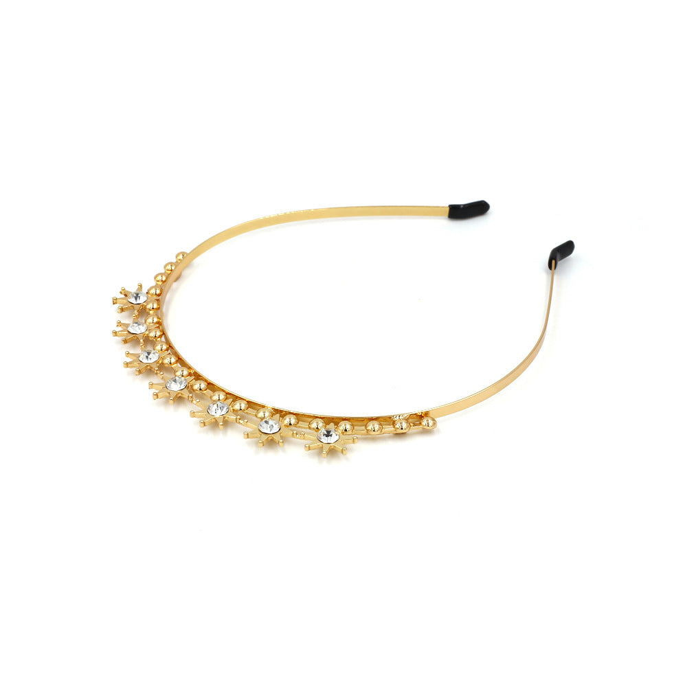 Metal Inlaid Pearl Headband Star Inlaid Diamond Headband Hair Accessories