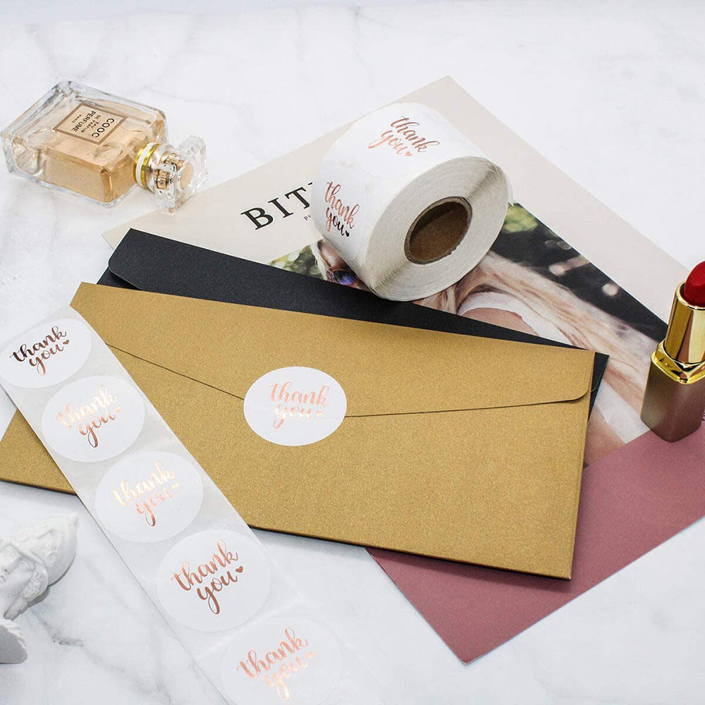 Decorative Thank You Sticker for Gifts, Cards, and Notes