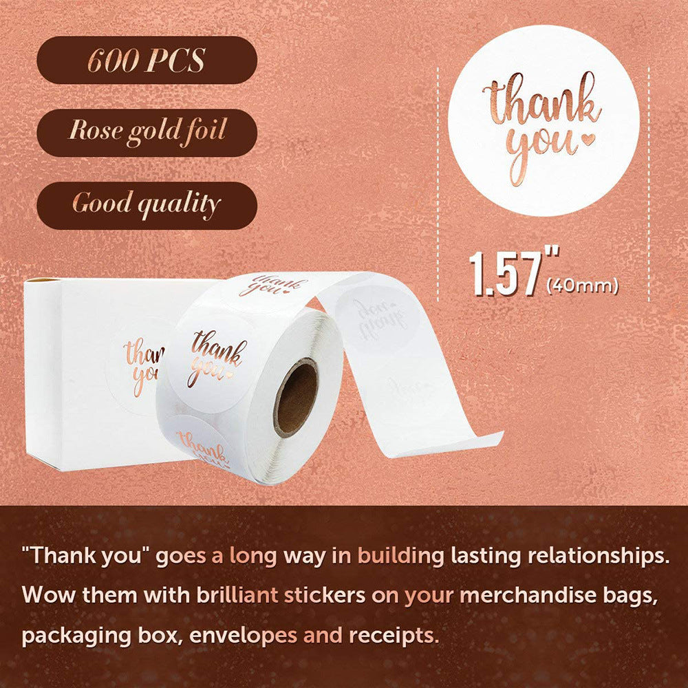 Decorative Thank You Sticker for Gifts, Cards, and Notes
