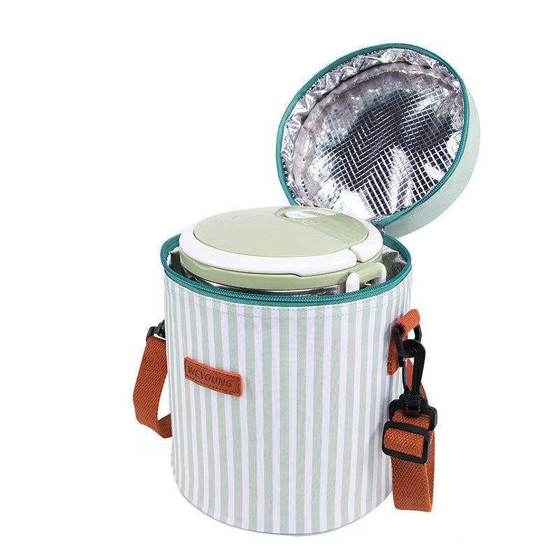 Simple And Portable Striped Thick Aluminum Foil Portable Lunch Bag