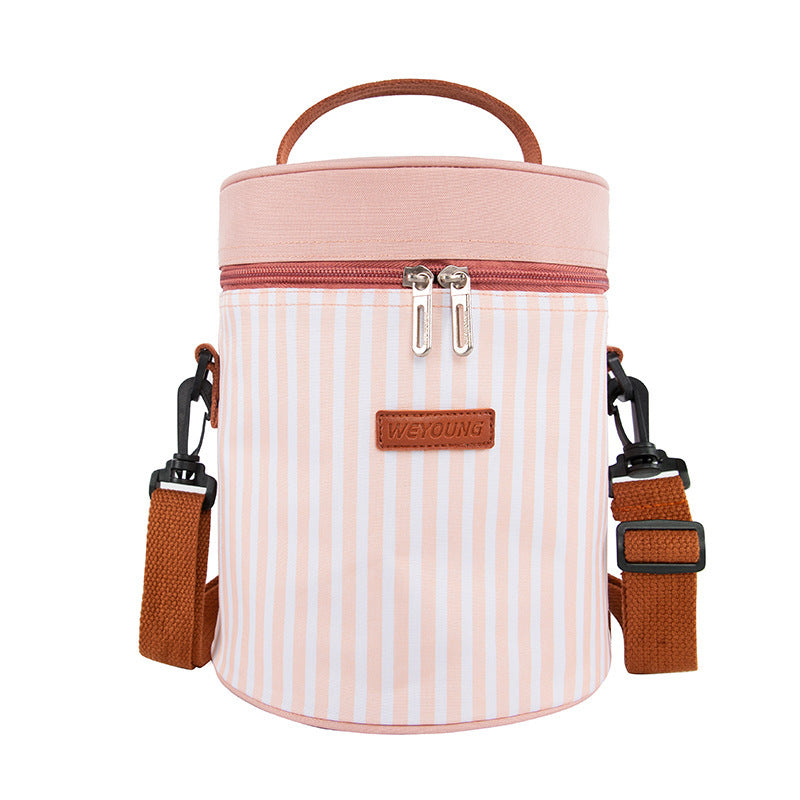 Simple And Portable Striped Thick Aluminum Foil Portable Lunch Bag