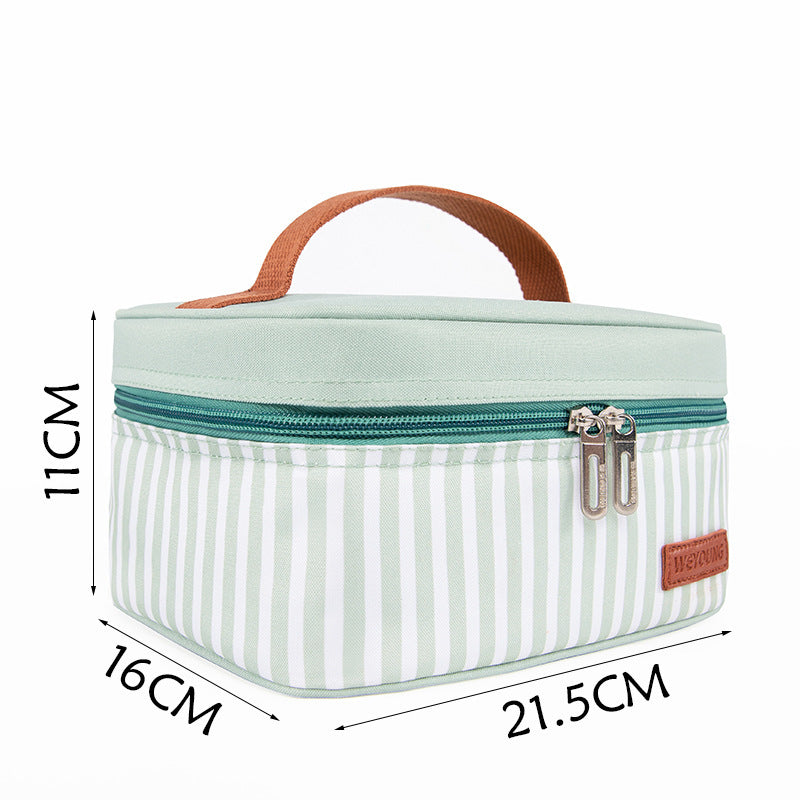Simple And Portable Striped Thick Aluminum Foil Portable Lunch Bag