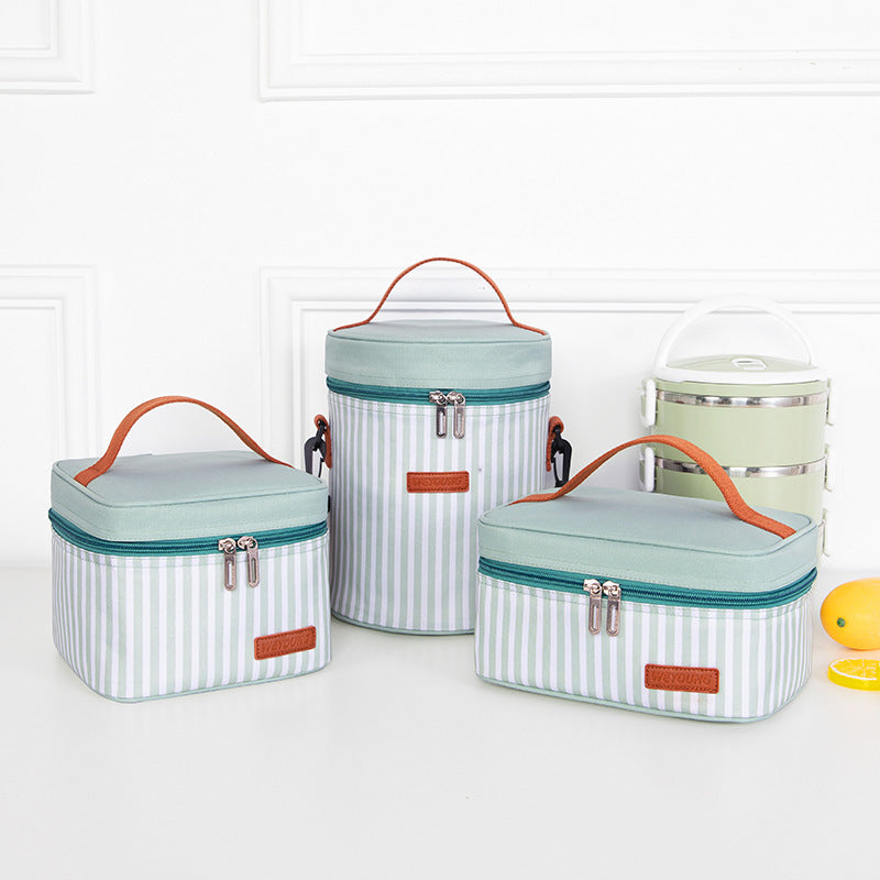 Simple And Portable Striped Thick Aluminum Foil Portable Lunch Bag